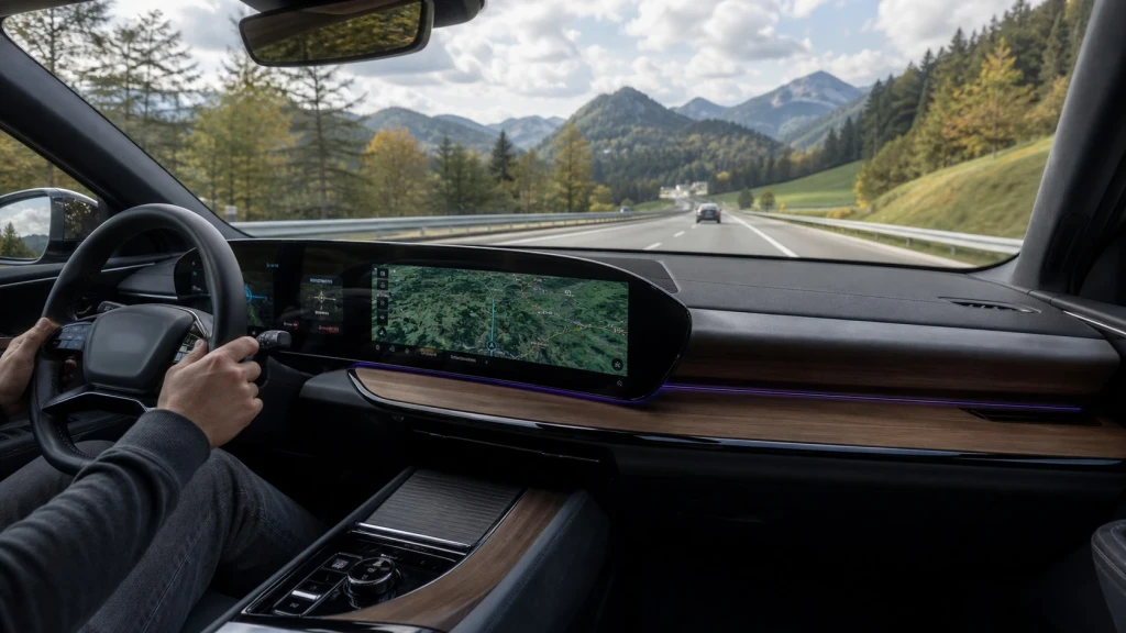 Der Innenraum des BMW i4 mit dem neuen Curved Display und OS 8.5.