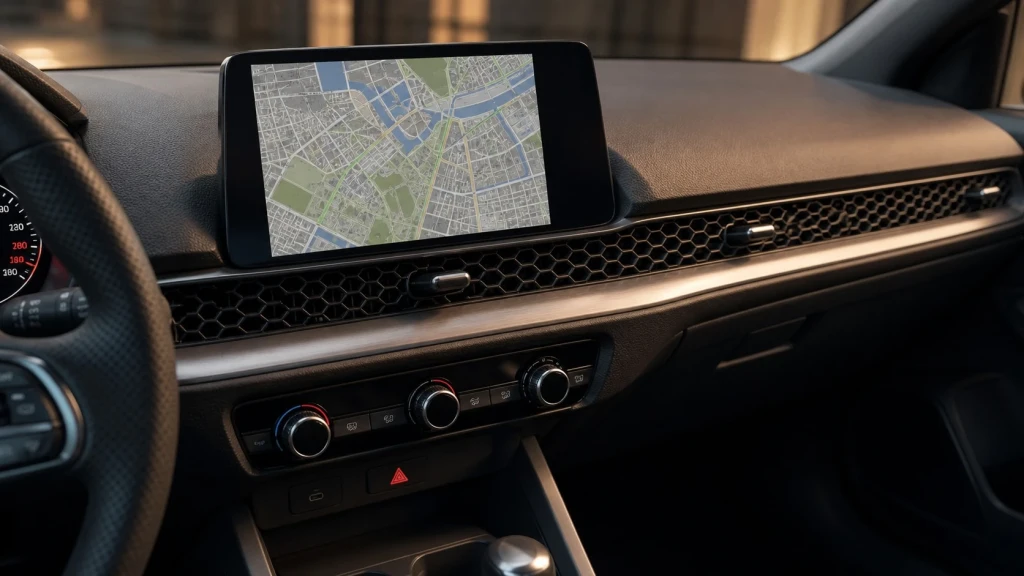 Der moderne Innenraum des Honda Civic mit dem charakteristischen Wabengitter-Design der Lueftungsduesen.