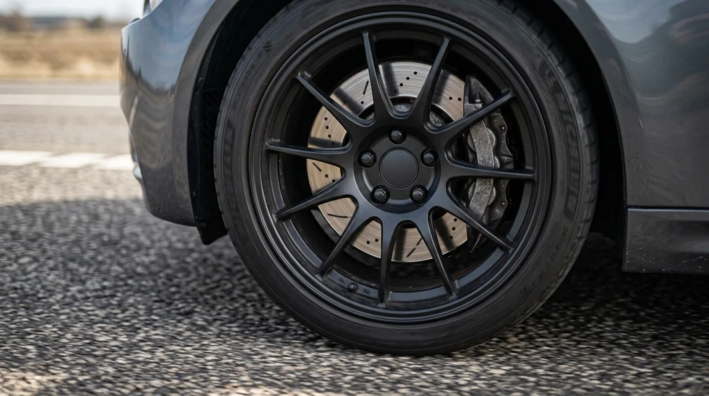 Die 18-Zoll-Leichtmetallfelge und Sportbremse des Civic Si