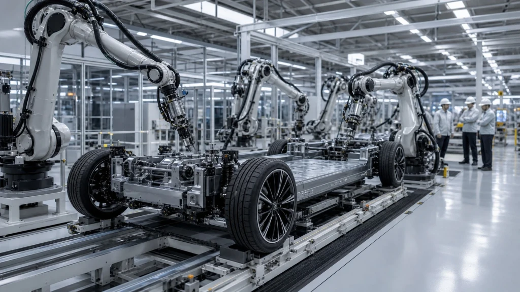 Hondas neue modulare Hybrid-Plattform in einer modernen Produktionsstätte