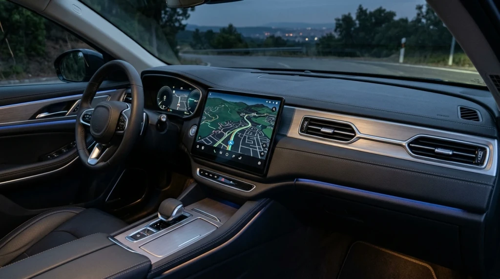 Das moderne Interieur und der Infotainment-Bildschirm des neuen Accord-Modells
