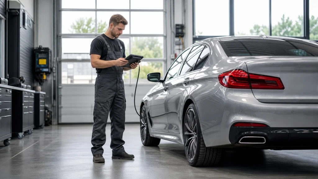Diagnosestecker und Werkstattanalyse bei Symptomen einer gelängten Steuerkette beim BMW