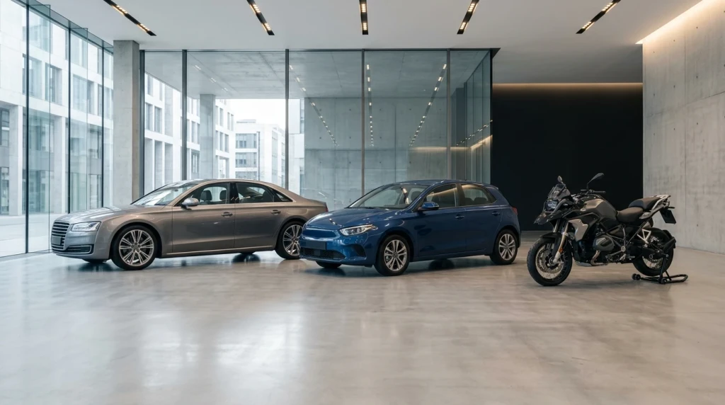 Überblick über die verschiedenen Marken und Fahrzeugtypen der BMW Group.