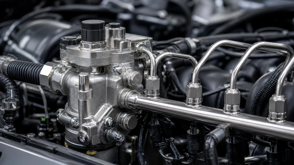 Ein moderner Dieselmotor mit Common-Rail-System und Hochdruckpumpe.