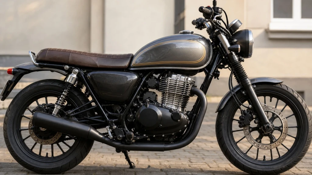 Nahaufnahme des luftgekühlten Einzylindermotors der Honda GB350S