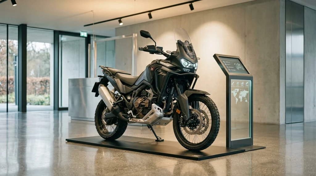Honda Africa Twin 2026 im Ausstellungsraum eines deutschen Händlers