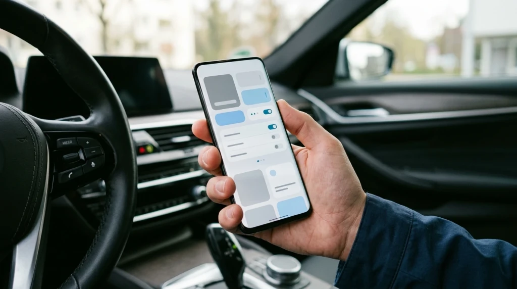 Smartphone-Einstellungen zum Leeren des Cache von Android Auto im Fahrzeug