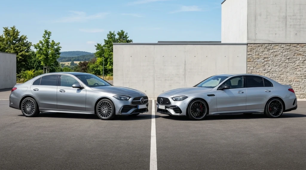 Vergleich zwischen Mercedes AMG Line Designpaket und echtem Mercedes-AMG Sportwagen