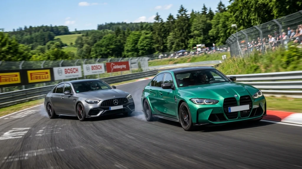 Vergleich der Cockpit-Gestaltung und Infotainment-Displays zwischen BMW iDrive und Mercedes MBUX