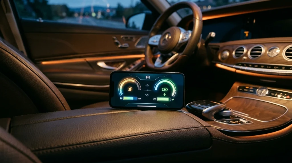 Smartphone-Anzeige der Fahrzeugdaten und Fahrtenbuch-Funktionen