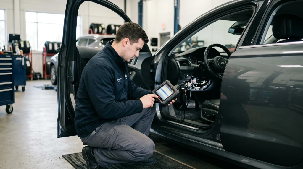Werkstattdiagnose und Überprüfung der OBD-II Schnittstelle zur Behebung von Fahrzeugfehlermeldungen