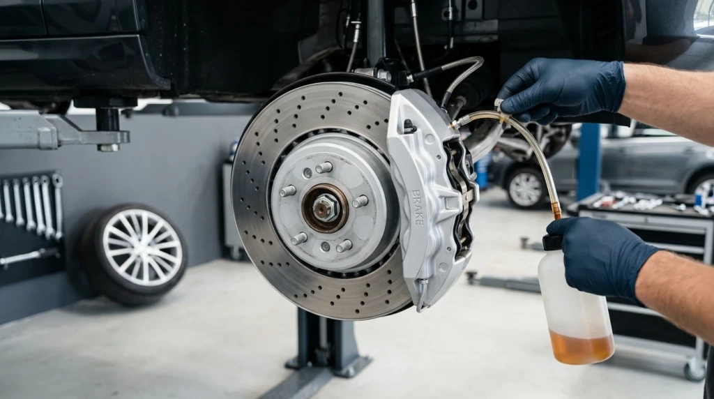 Überprüfung und Wartung der Bremsanlage beim Mercedes Service B