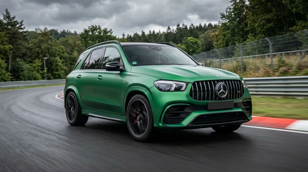 Mercedes-AMG GLE 63 S 4MATIC+ auf der Teststrecke zur Verdeutlichung der AMG-Preise.