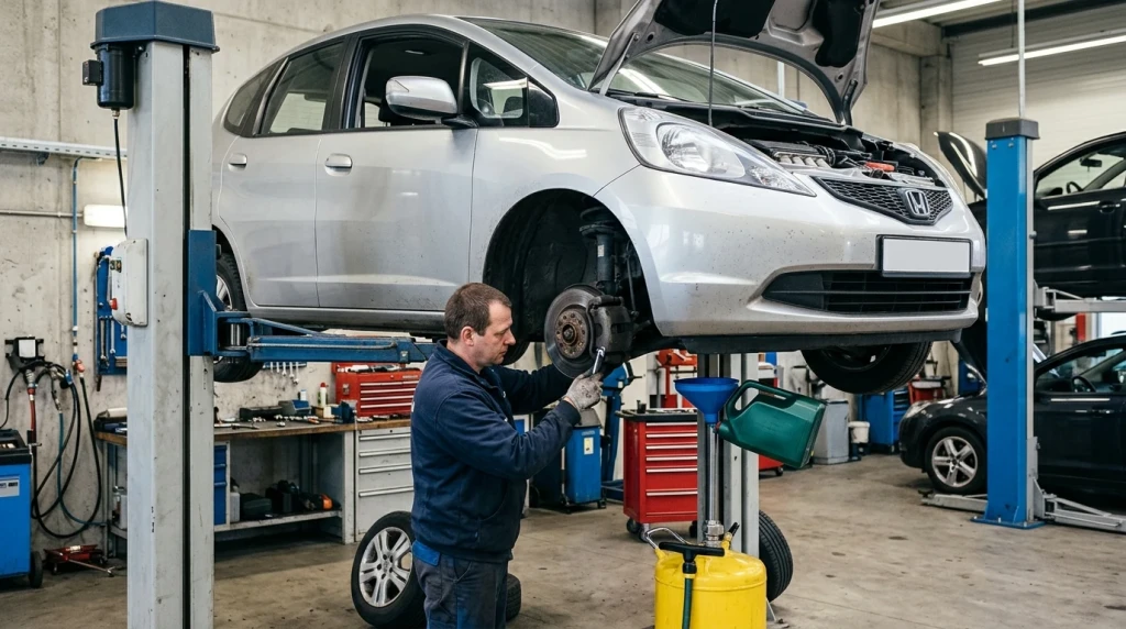 Jahresinspektion und Wartung beim Honda Jazz in der Werkstatt