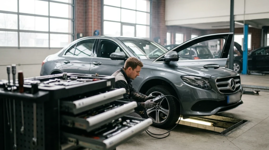 Inspektion und Wartung nach Herstellervorgabe bei Mercedes in einer freien Fachwerkstatt