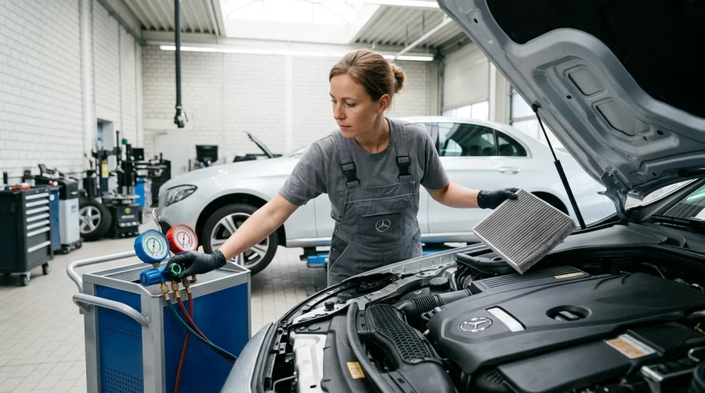 Klimaservice und Filterwechsel beim Mercedes-Benz Service B
