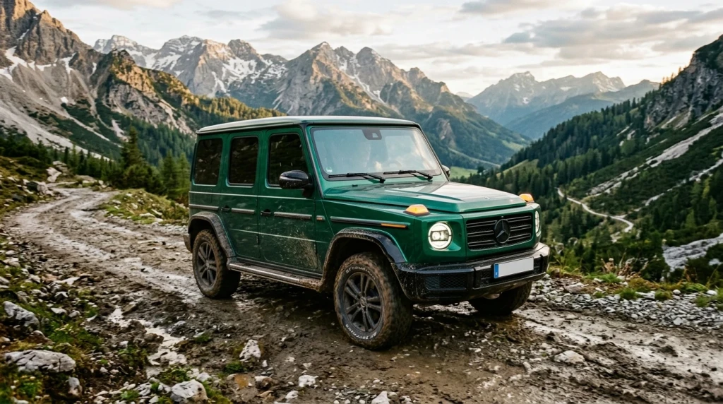 Welcher Mercedes SUV hat den besten Werterhalt: G-Klasse im Gelände in den Alpen