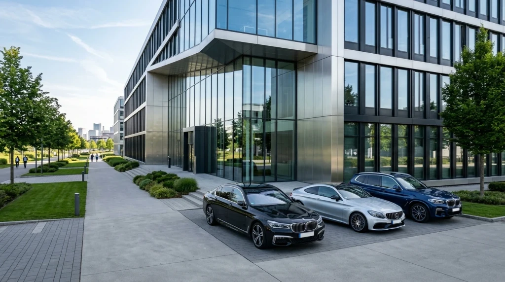 Firmengebäude der Mercedes-Benz AG für das operative Pkw- und Transportergeschäft