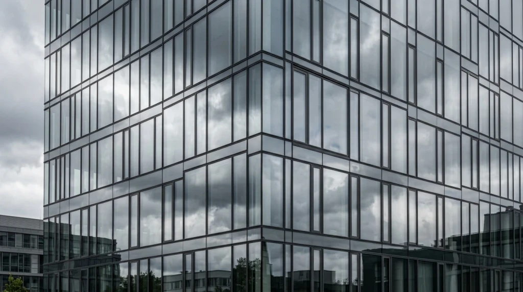 Moderne Fassade des Unternehmenssitzes der Mercedes-Benz Group AG in Stuttgart
