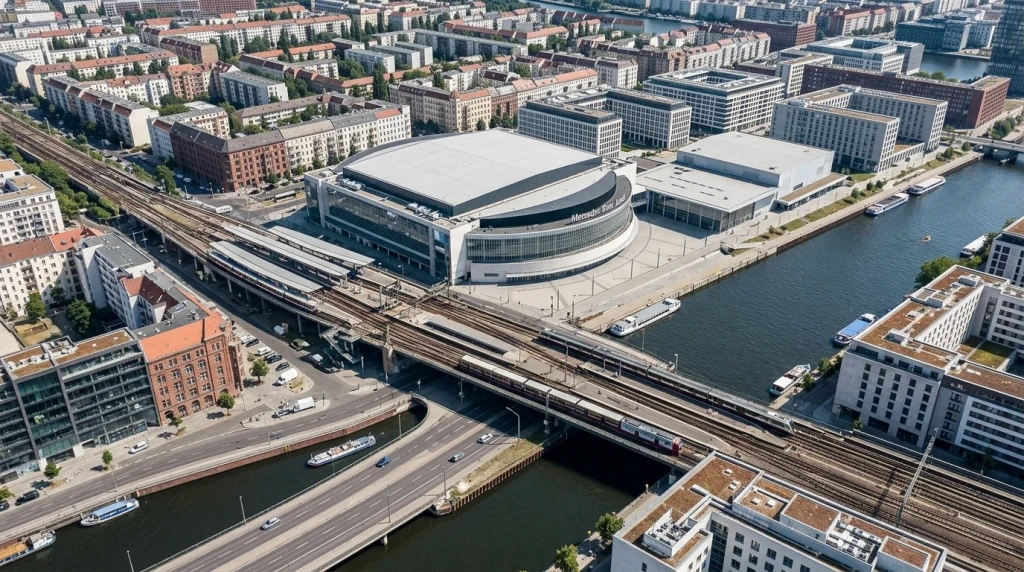 Lage und Verkehrsanbindung im Berliner Ortsteil Friedrichshain