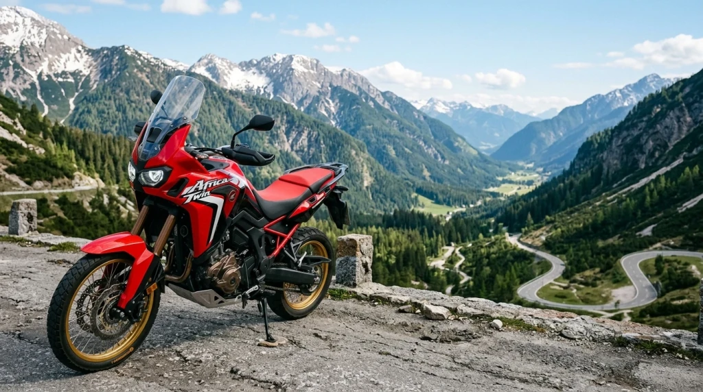 Die Honda Africa Twin CRF1100L aus dem Werk Kumamoto, wo Honda Motorräder gebaut werden.