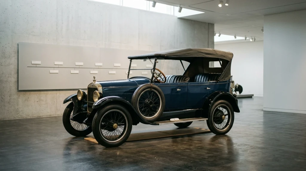 Historischer Zeitstrahl zur Entstehung der Automarke Mercedes-Benz seit der Fusion im Jahr 1926.